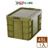 聯府KEYWAY 強固型掀蓋整理箱-綠/藍(45L)【愛買】
