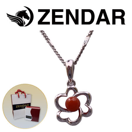 【ZENDAR】頂級天然沙丁紅珊瑚圓珠3.5-4mm銀色項鍊 FANTASY (220248-15)