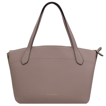 BURBERRY 8036349 Check Welburn格紋拼接托特包.粉