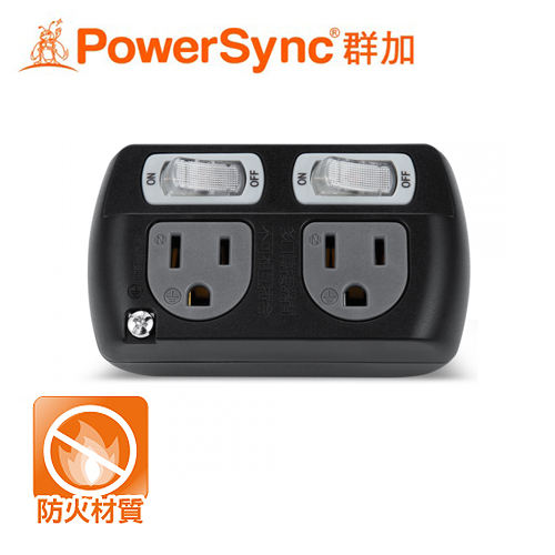 【PowerSync 群加】2開2插3P轉2P壁插 TC2300 黑