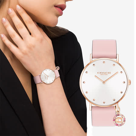 Coach Perry 品牌LOGO 奧地利水晶女錶-36mm(14503884)