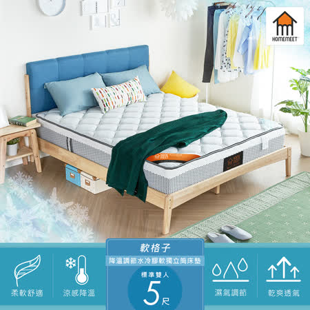 H&D東稻家居-HomeMeetEunice水冷膠降溫調節軟獨立筒床墊-雙人5尺