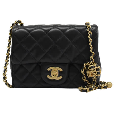 CHANEL AS1786 小羊皮菱格Mini Coco新款金球包.黑 17CM