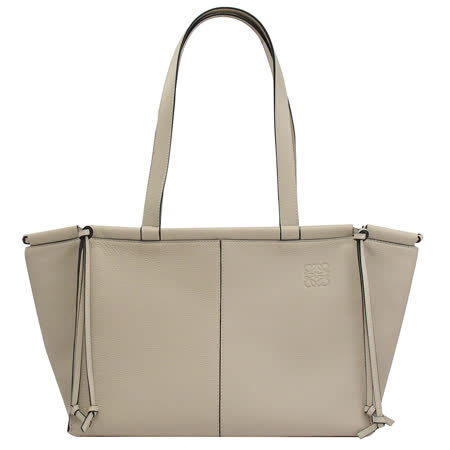 LOEWE CUSHION 烙印LOGO素雅牛皮手提肩背包.白沙色 小