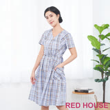 RED HOUSE 蕾赫斯-休閒格紋洋裝(藍色)