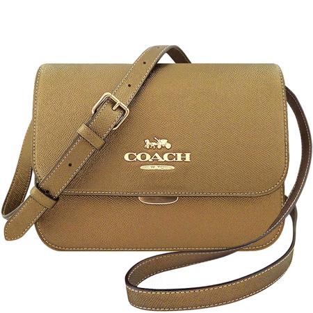 COACH Brynn 防刮皮革方形斜背包-金色/大型