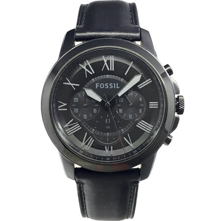 FOSSIL FS5132 IE手錶 黑面 黑框 黑色錶帶 44mm 男錶