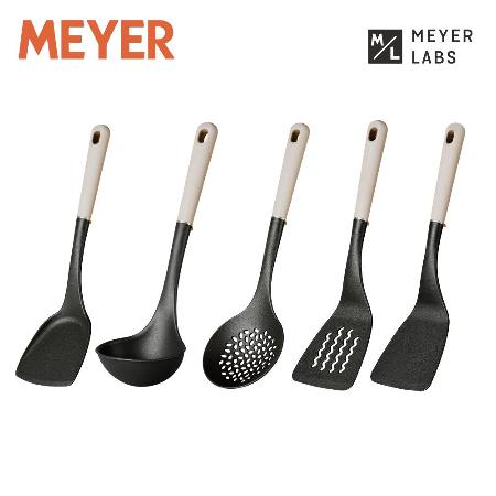 (2件組)【美亞MEYER】不沾鍋專用耐熱料理配件(中式鍋鏟/湯勺/隔漏勺/瀝油鍋鏟/煎鏟)