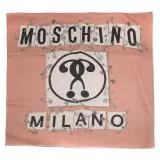 MOSCHINO 03222 M1846 品牌大LOGO印花混紡薄圍巾.粉