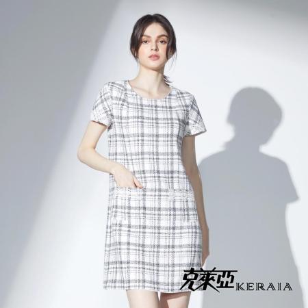 【KERAIA 克萊亞】經典小香風織紋花紗洋裝