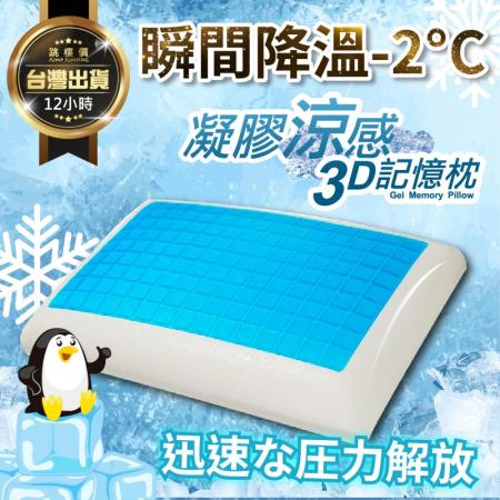 3D記憶清涼感【實測降溫6度】太空涼感凝膠枕_基本平躺款