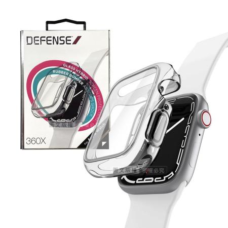 刀鋒360X系列 Apple Watch Series 8/7 (41mm) 全包覆透明軟膠防撞殼 玻璃貼+保護邊框