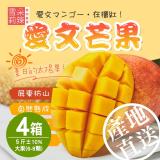 【雪莉朵辣嚴選】屏東枋山愛文芒果-五斤大果x4盒