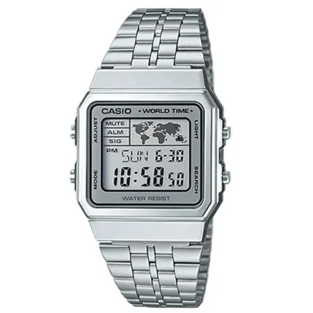 CASIO 卡西歐 復古電子錶 世界地圖探險復古風格電子錶 (A500WA-7D)