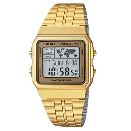 CASIO 卡西歐 復古電子錶 世界地圖探險復古風格電子錶 (A500WGA-9D)