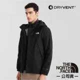 【The North Face】男 防水排濕耐磨登山健行連帽外套(亞洲版型)/7QOH-JK3 黑 N