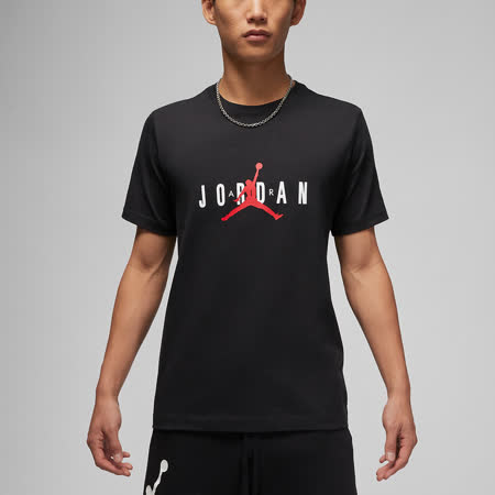 Nike 短袖上衣 Jordan Air Stretch Tee 男款 黑 喬丹 休閒 短T 印花 DM1463-010