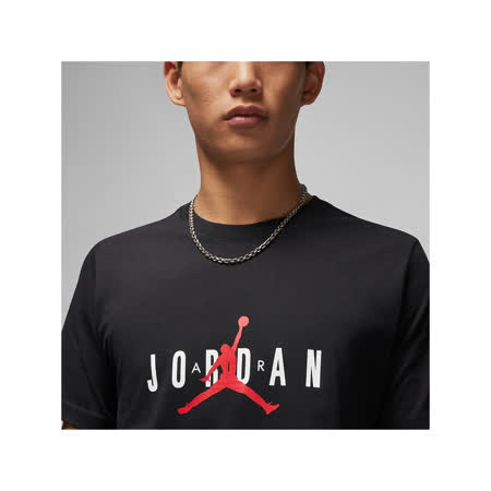 Nike 短袖上衣 Jordan Air Stretch Tee 男款 黑 喬丹 休閒 短T 印花 DM1463-010