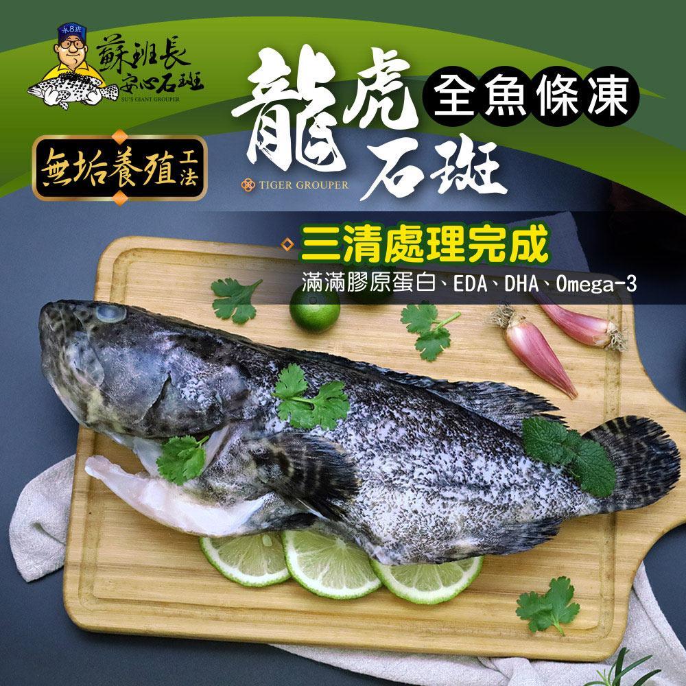 蘇班長安心石斑 龍虎斑鮮魚條凍800g 3入組