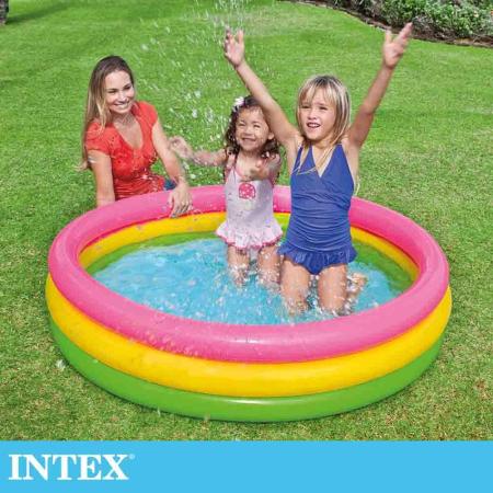 【INTEX】圓型三環游泳池147x33cm(275L)適用2歲+ (57422NP