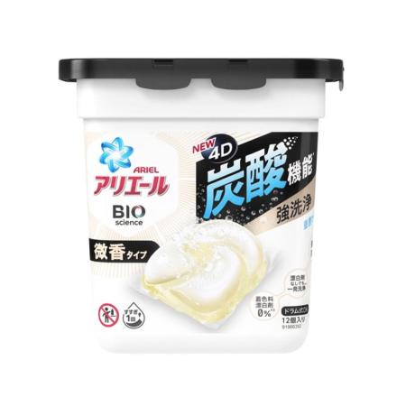 買一送一 日本【P&G】4D碳酸洗衣膠球-黑蓋微香12個入

