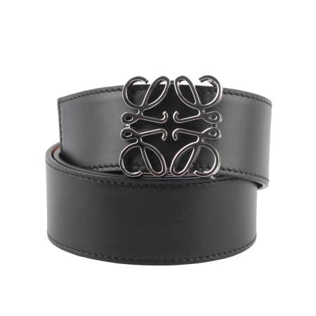 【LOEWE】
Anagram 銀釦平滑牛皮雙面可用皮帶 (黑色/焦糖色)