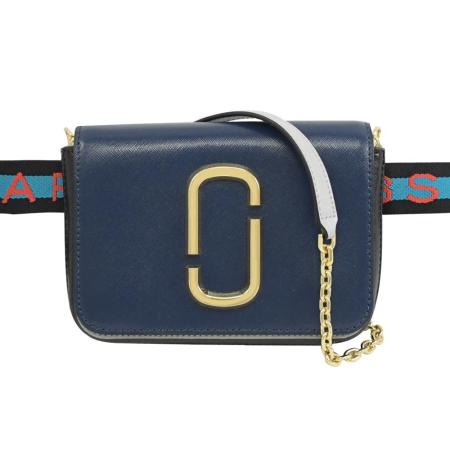 MARC JACOBS 馬克賈伯 Hip Shot 肩斜相機腰包.靛藍黑