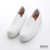 ZUCCA [z7205we] 簡約素面皮革厚底鞋-白色 白色235