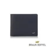 【BRAUN BUFFEL 德國小金牛】台灣總代理 默瑟-II 5卡窗格皮夾-藍色/BF384-316-II