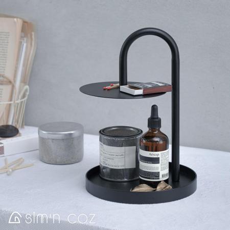 【Sim'n Coz】輕巧雙層飾品收納盤 (黑/白)