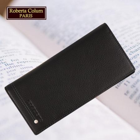 Roberta Colum 諾貝達 男用專櫃皮夾 12卡片長夾 (黑色)23158-1