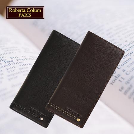 Roberta Colum 諾貝達 男用專櫃皮夾 12卡片長夾 (黑色)23158-1