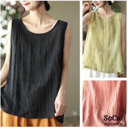 SCL 
棉麻氣質無袖背心5色選