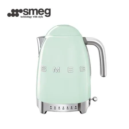 【SMEG】義大利控溫式復古電熱水壺-粉綠色