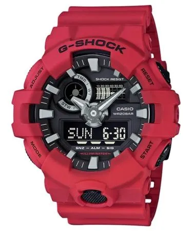 G-SHOCK 時尚雙顯男錶 橡膠錶帶  雙顯錶 防水200米 GA-700-4A