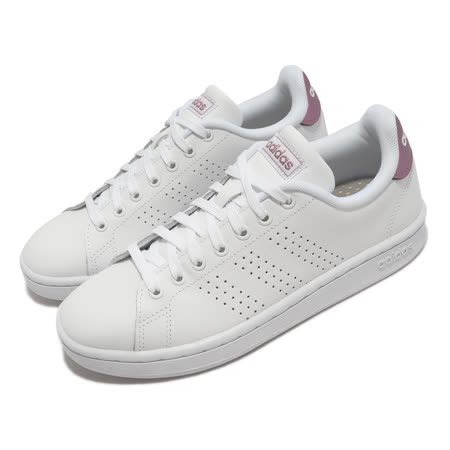 Adidas 休閒鞋 Advantage 女鞋 白 桃粉 皮革 經典 復古 網球 愛迪達 小白鞋 FY9096 FY9096