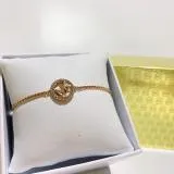 MICHAEL KORS 玫瑰金色MK logo 圈鑽裝飾手鍊禮盒-附提袋