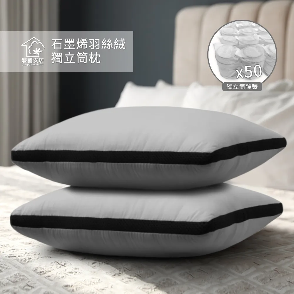 【寢室安居-買一送一】
石墨烯羽絲絨獨立筒枕