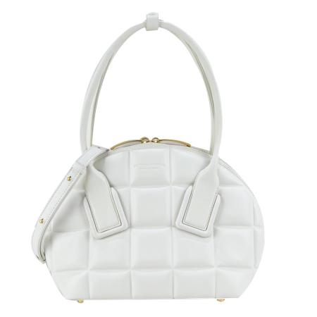 BOTTEGA VENETA SWOOP 經典小牛皮手提/肩背包(白色)