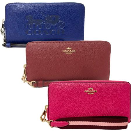 【COACH】經典LOGO手掛式拉鍊零錢袋長夾(多色選一)
