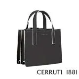 【Cerruti 1881】義大利頂級小牛皮手提包 FRIDA系列(黑色 CEBA05363M 贈原廠送禮提袋)