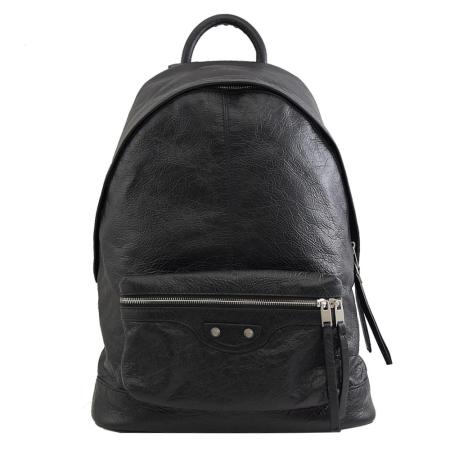 BALENCIAGA 巴黎世家 585012 鉚釘扣仿舊小羊皮大後背包.黑