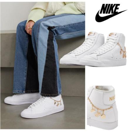 Nike Blazer Mid 77 LX 經典皮革 金屬吊飾 穿搭 全白女鞋 DM0850-100