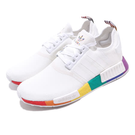 Adidas 休閒鞋 NMD_R1 Pride 白 彩虹 襪套 男鞋 女鞋 FY9024