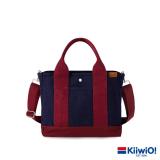 Kiiwi O! 日系經典帆布多隔層兩用托特包 MONIQUE 經典紅藍