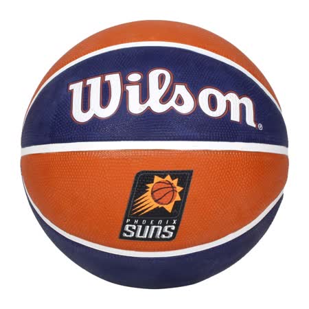 WILSON NBA隊徽系列21 太陽隊橡膠籃球#7-室外 7號球 威爾森 深紫棕褐白