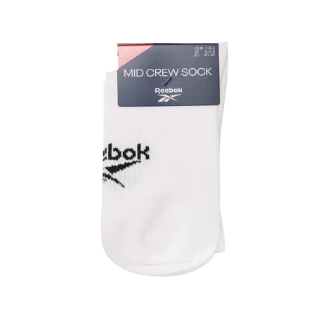 Reebok 長襪 ACT FO Mid Crew Socks 男女款 白 襪子 單雙入 基本款 透氣 運動 GI0075