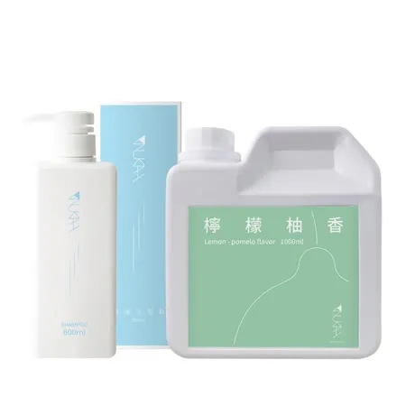 NUKAH 全家必備沙龍級髮品 (檸檬柚香精油洗髮精1000ml+新雨涼感洗髮精600ml)