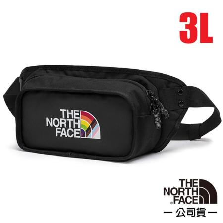 【美國 The North Face】3L 多功能日用防潑水耐磨腰包/單肩斜背包/3KZX-6D8 黑/彩虹 N