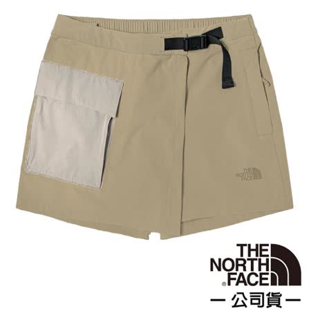 【美國 The North Face】女 4D彈性可調透氣排汗登山短褲(亞洲版型)/4UCH-486 卡其 N